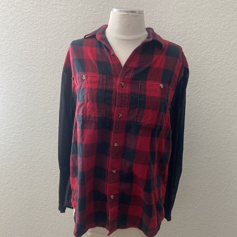 Vintage mesh back flannel